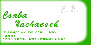 csaba machacsek business card